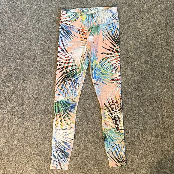 Fabletics CoralPalm Print Leggings - Picture 1 of 3